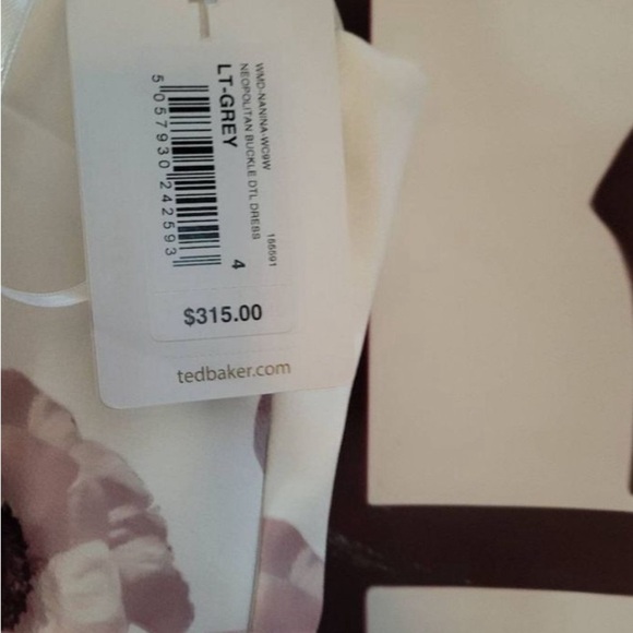 Ted Baker Nanina Neapolitan Buckle Detail  dress Sz 2 - Picture 3 of 3